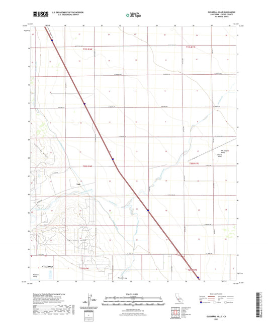 Guijarral Hills California US Topo Map Image