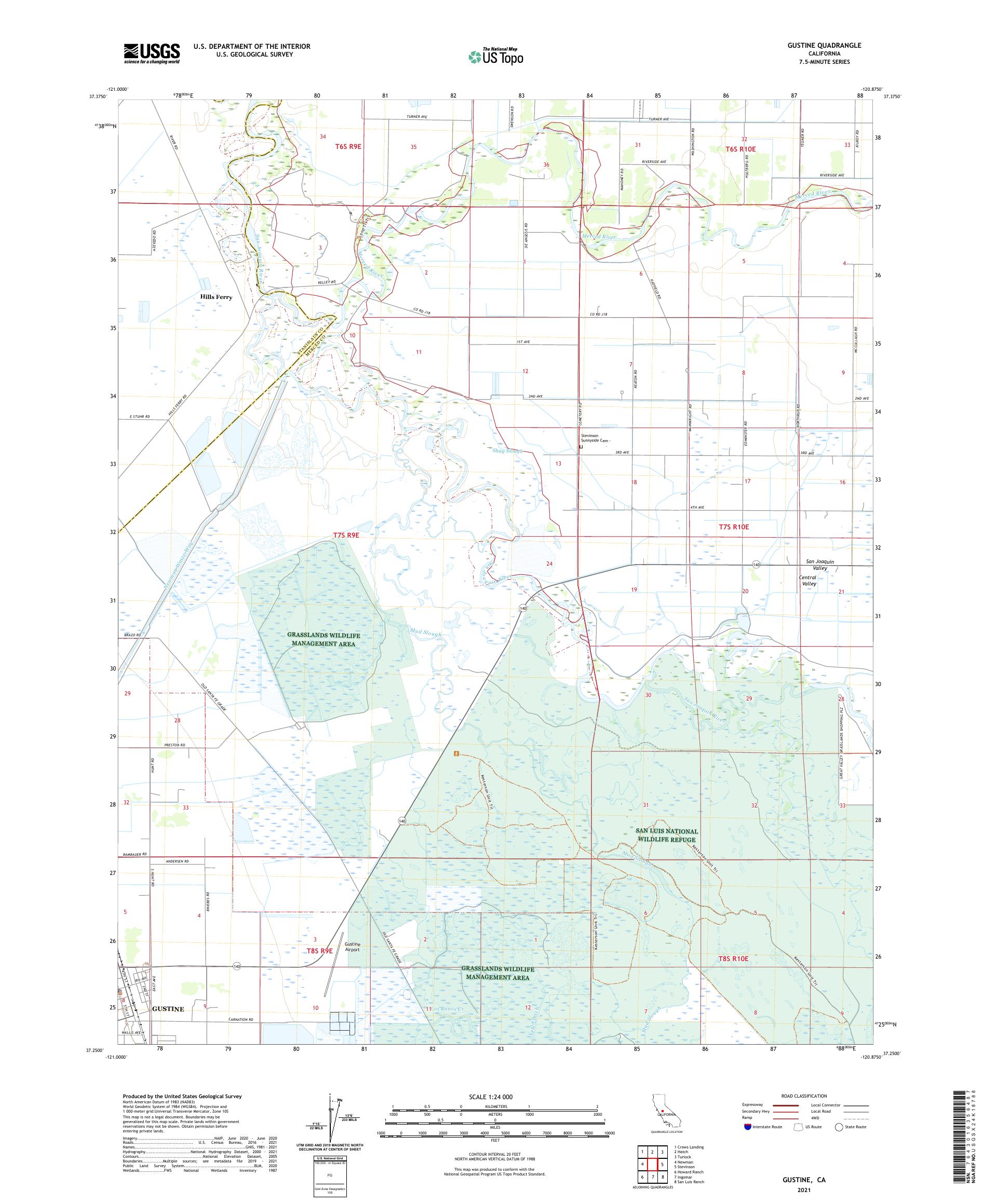 Gustine California US Topo Map – MyTopo Map Store