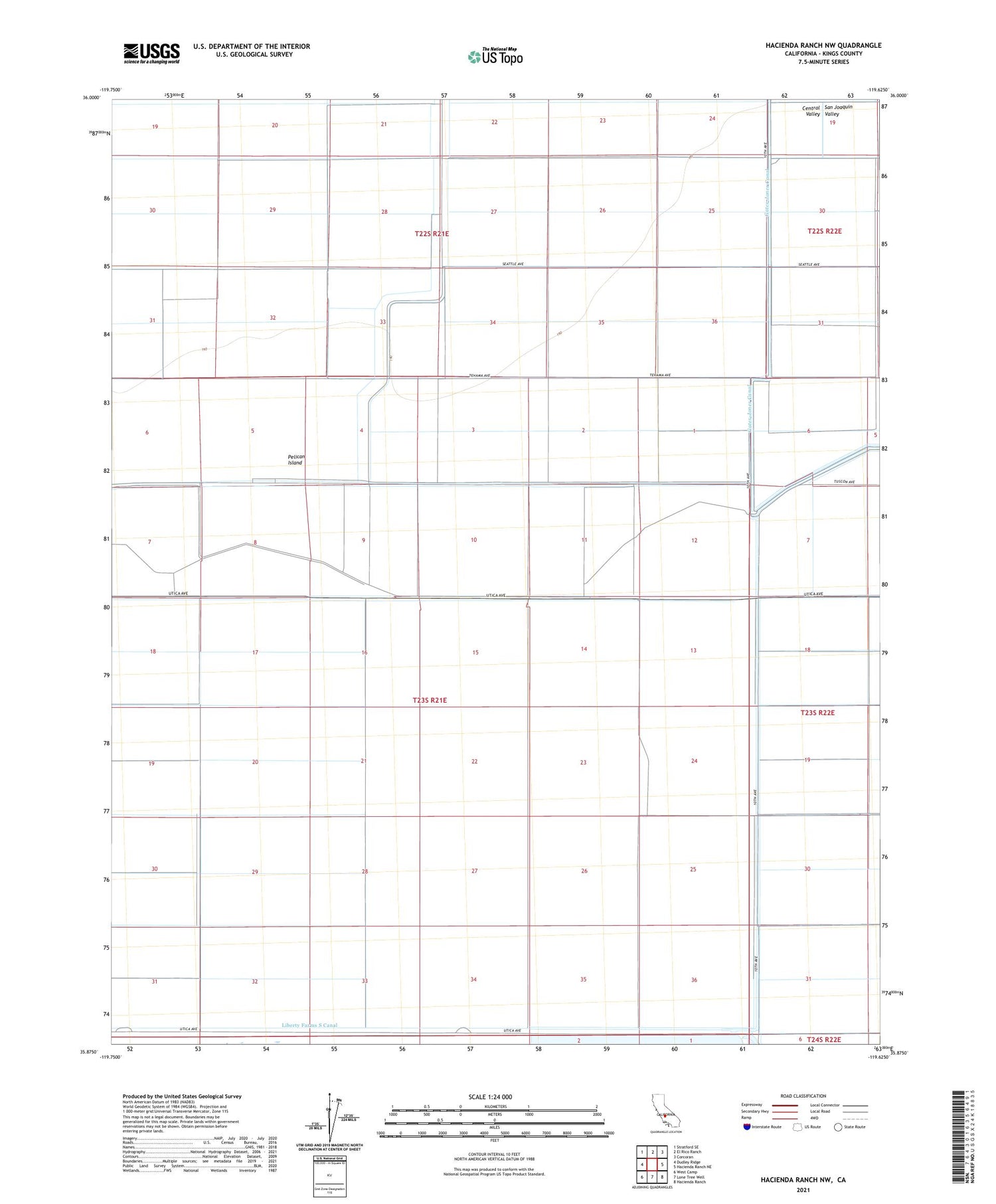 Hacienda Ranch NW California US Topo Map Image