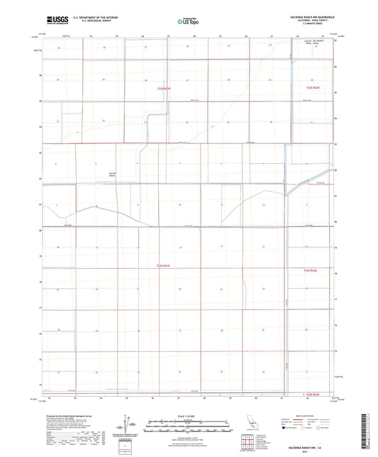 Hacienda Ranch NW California US Topo Map Image