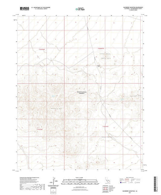 Hackberry Mountain California US Topo Map Image