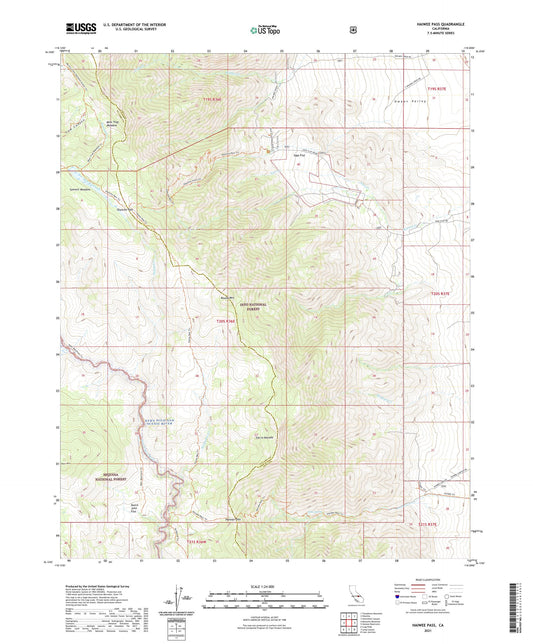 Haiwee Pass California US Topo Map Image