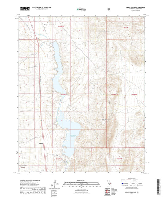 Haiwee Reservoirs California US Topo Map Image