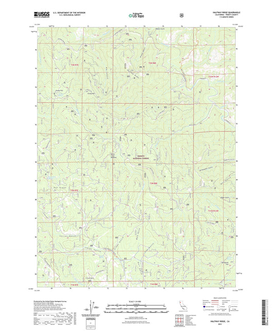 Halfway Ridge California US Topo Map Image