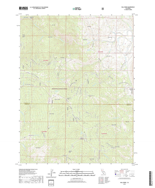 Hall Ridge California US Topo Map Image