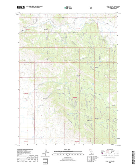 Halls Canyon California US Topo Map Image