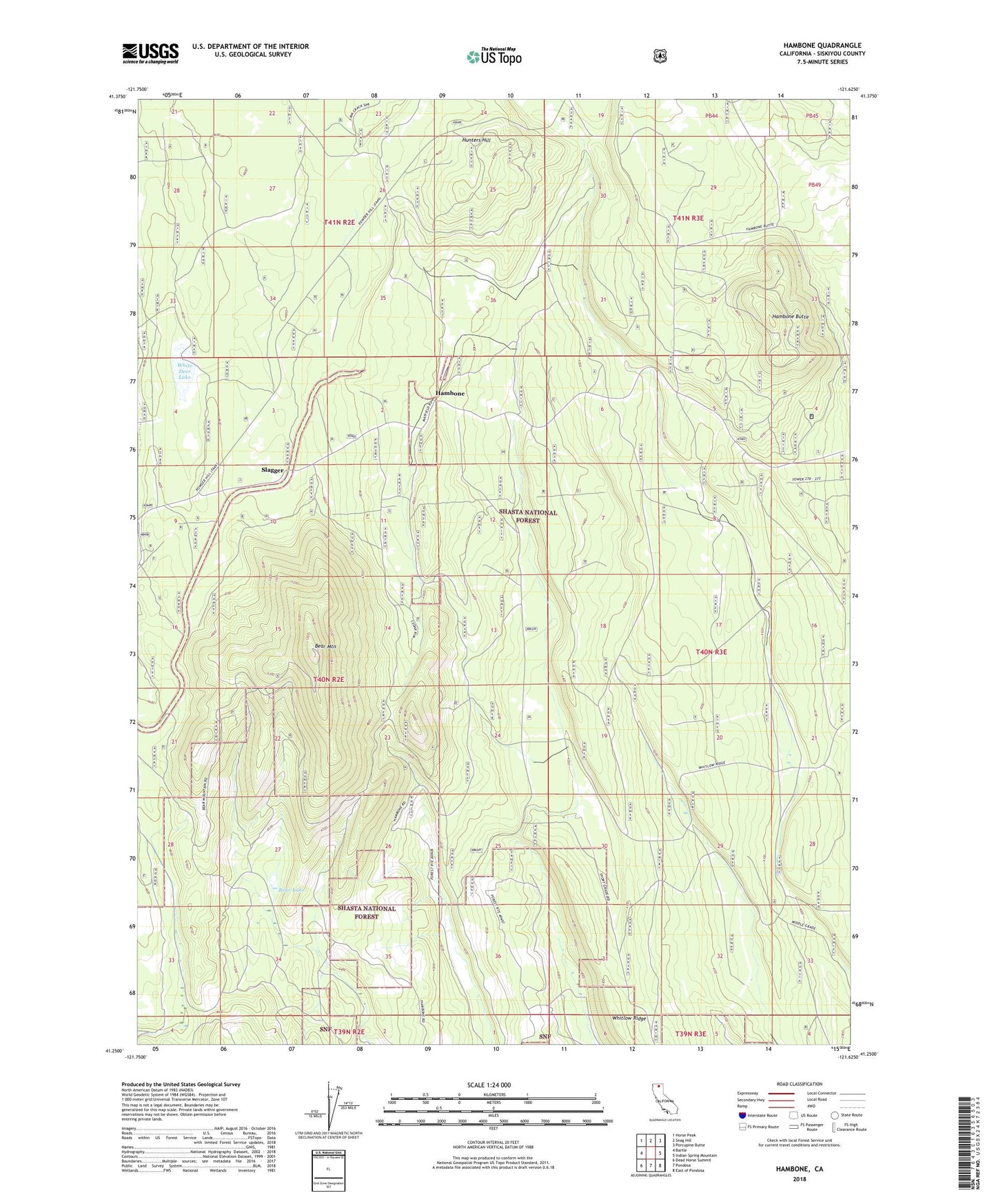 Hambone California US Topo Map Image