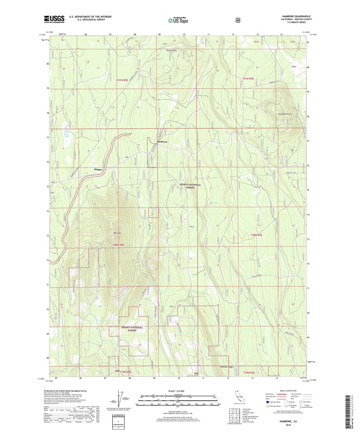 Hambone California US Topo Map Image
