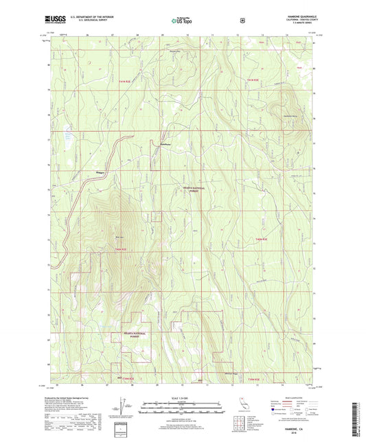 Hambone California US Topo Map Image