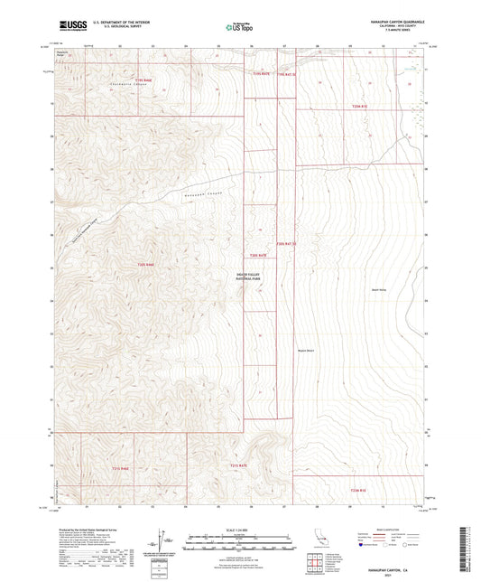 Hanaupah Canyon California US Topo Map Image