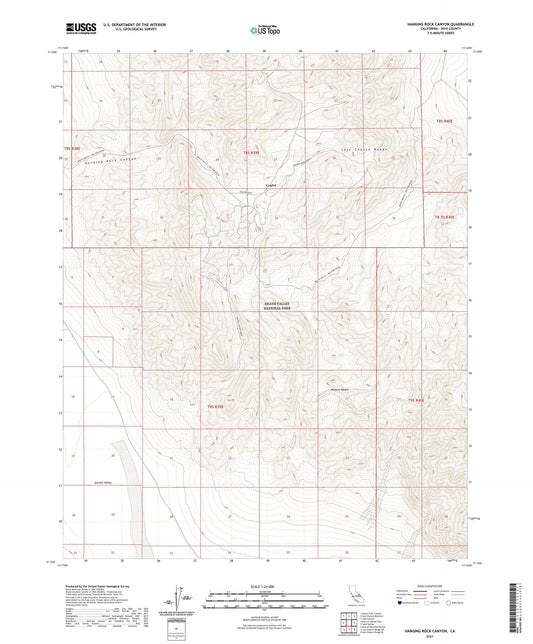 Hanging Rock Canyon California US Topo Map Image