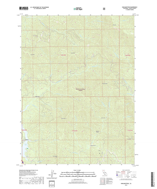 Hanland Peak California US Topo Map Image