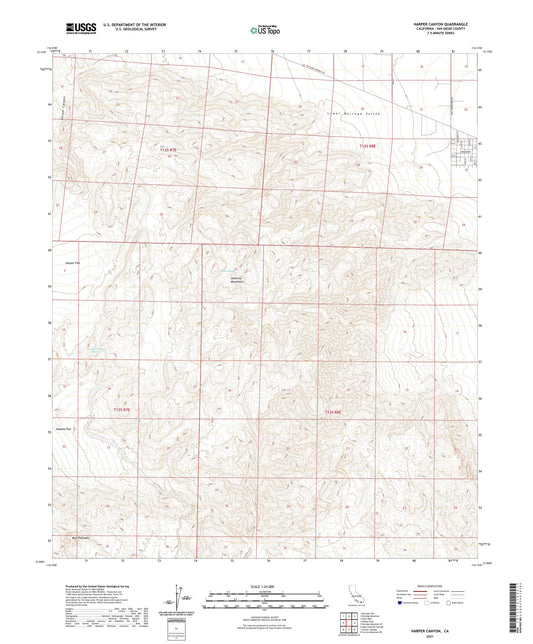 Harper Canyon California US Topo Map Image