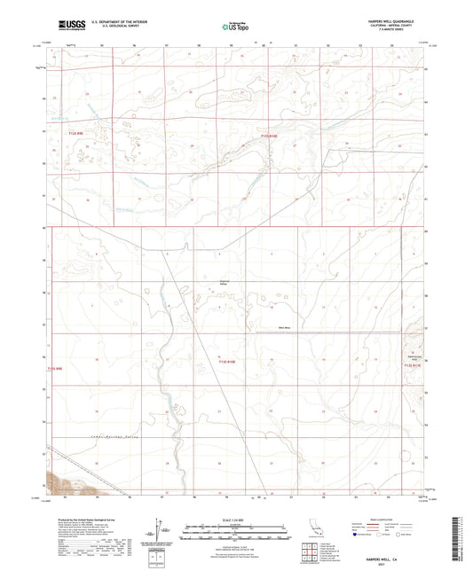 Harpers Well California US Topo Map Image