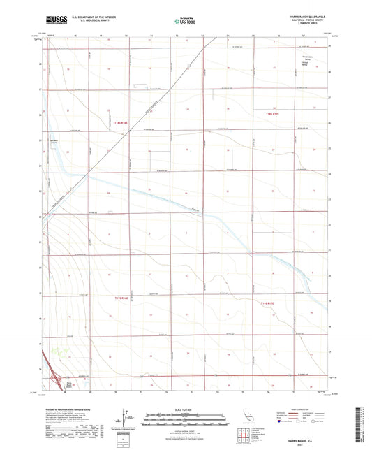 Harris Ranch California US Topo Map Image