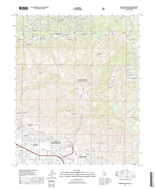 Harrison Mountain California US Topo Map Image