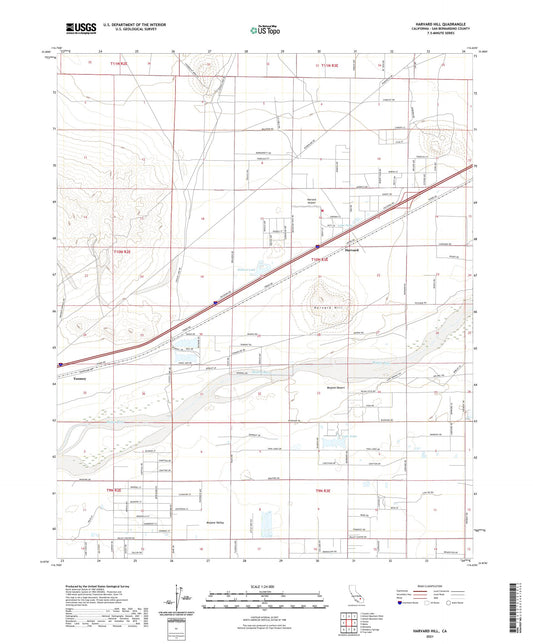 Harvard Hill California US Topo Map Image