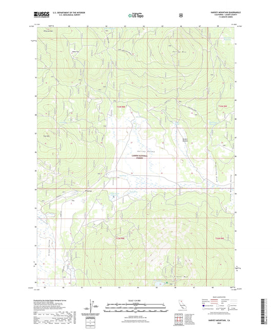 Harvey Mountain California US Topo Map Image