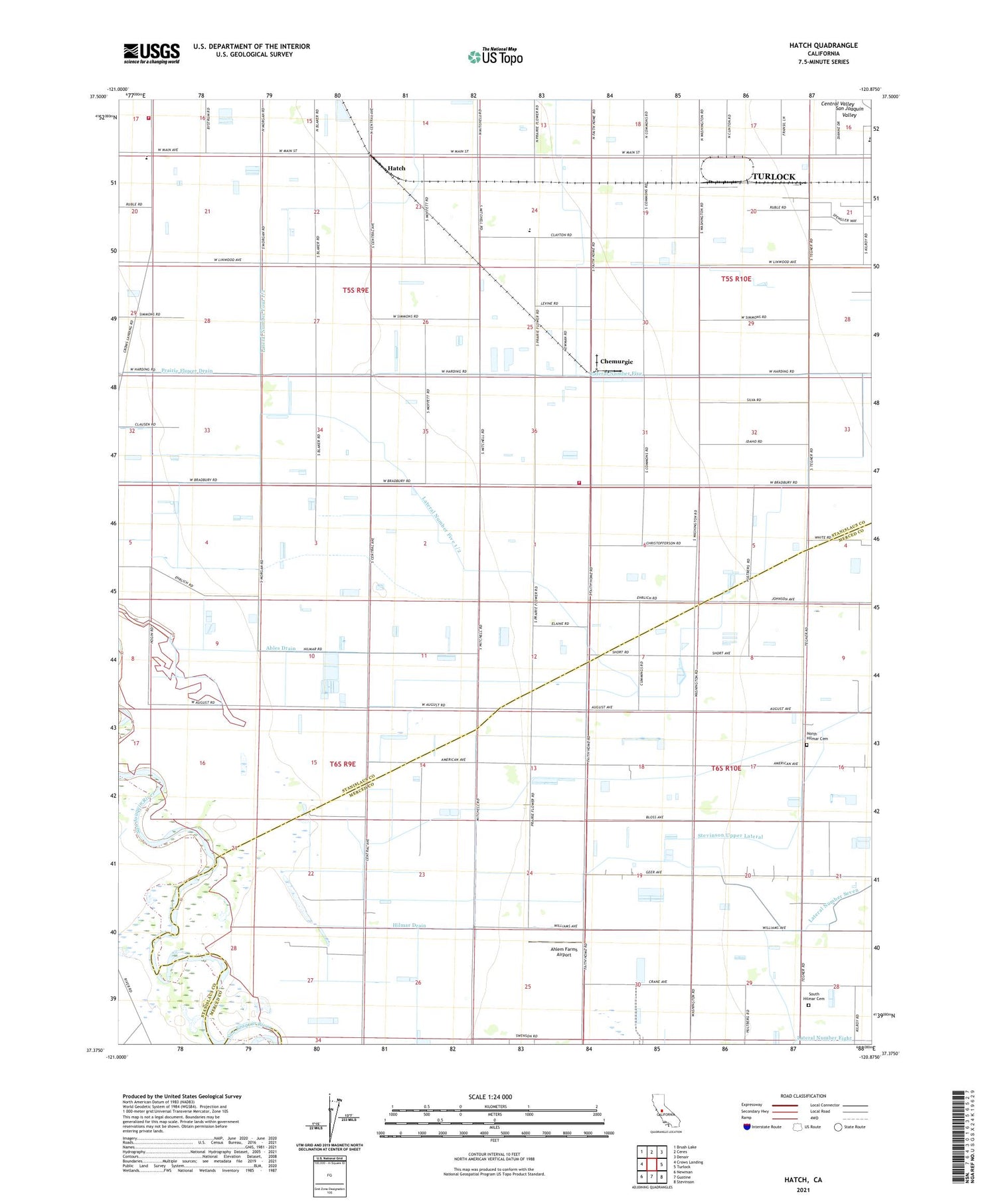 Hatch California US Topo Map Image