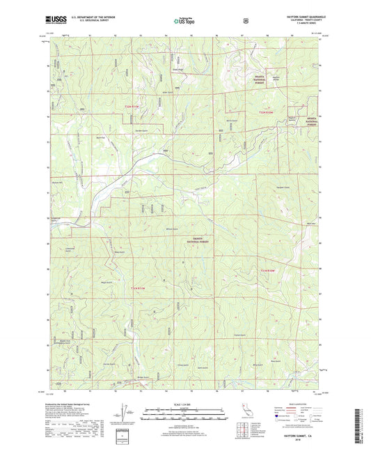 Hayfork Summit California US Topo Map Image