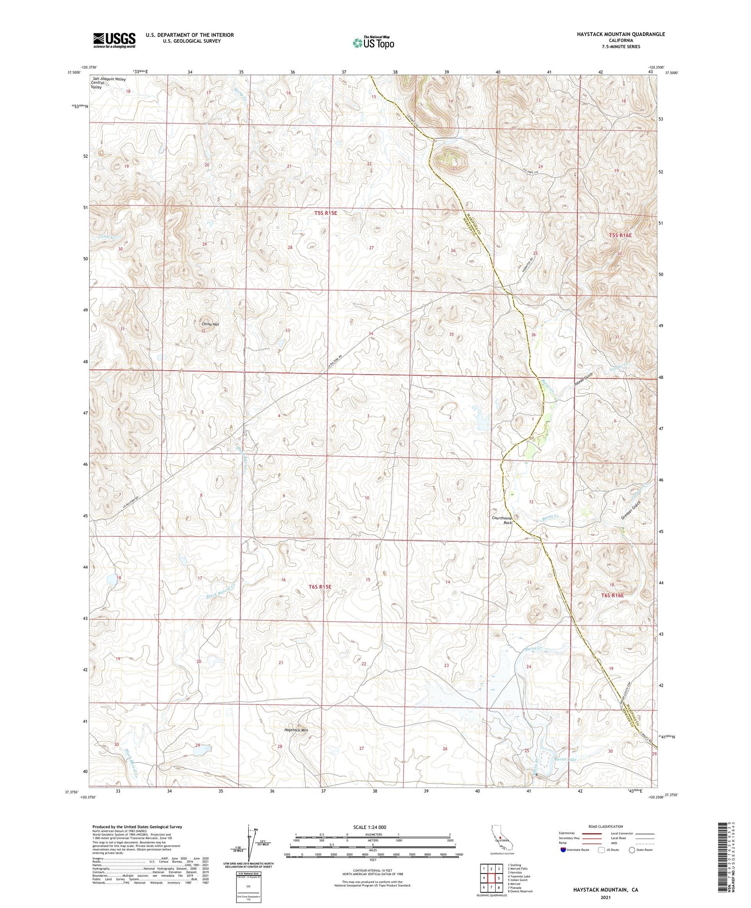 Haystack Mountain California US Topo Map Image