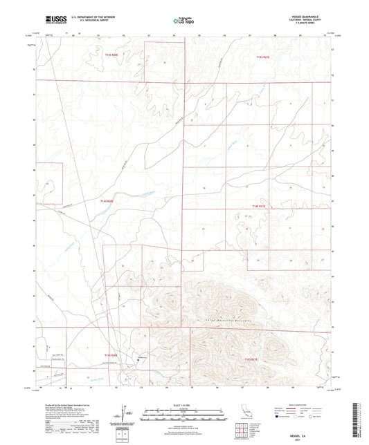 Hedges California US Topo Map Image