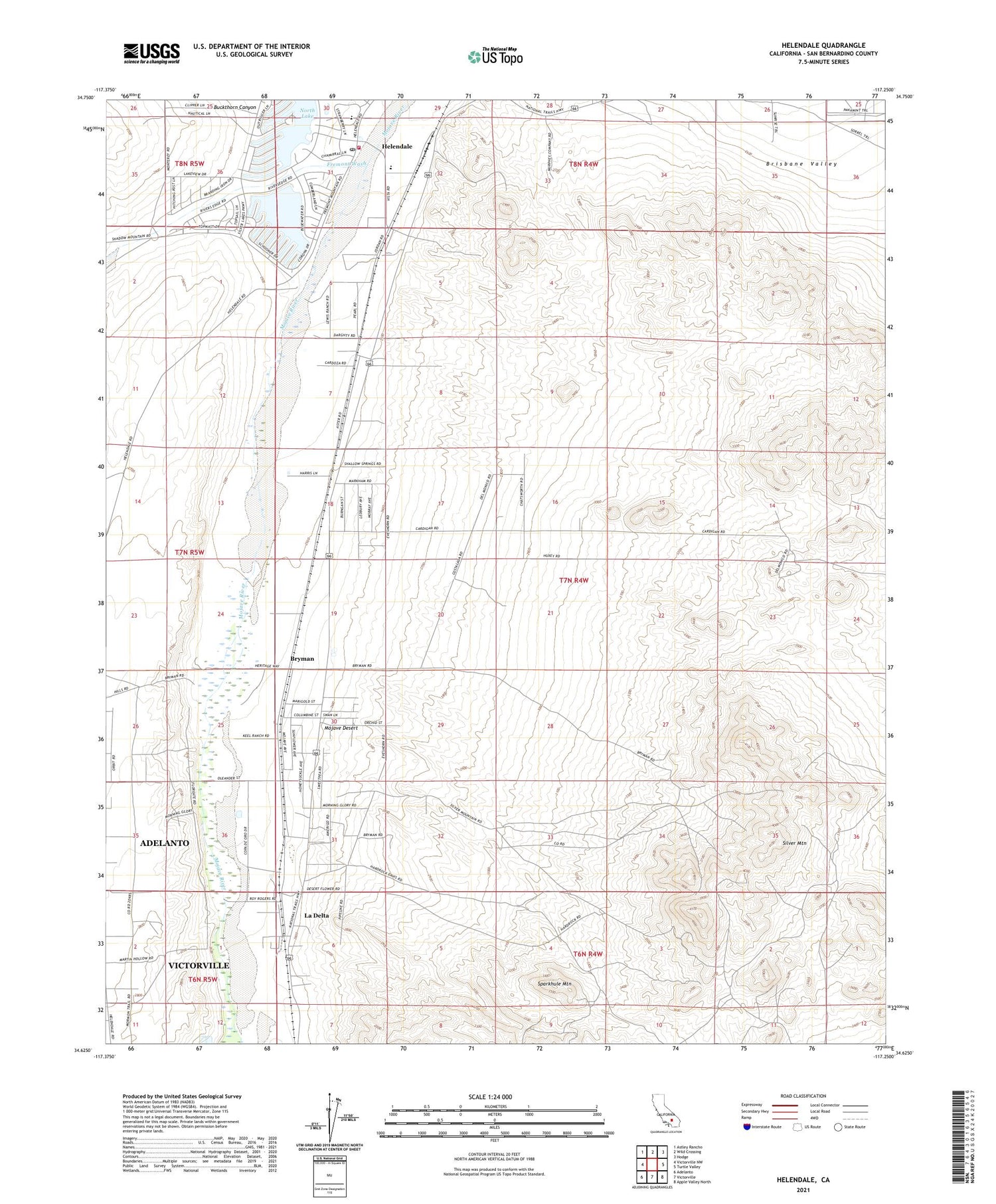 Helendale California US Topo Map Image