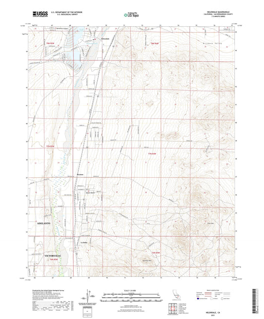 Helendale California US Topo Map Image