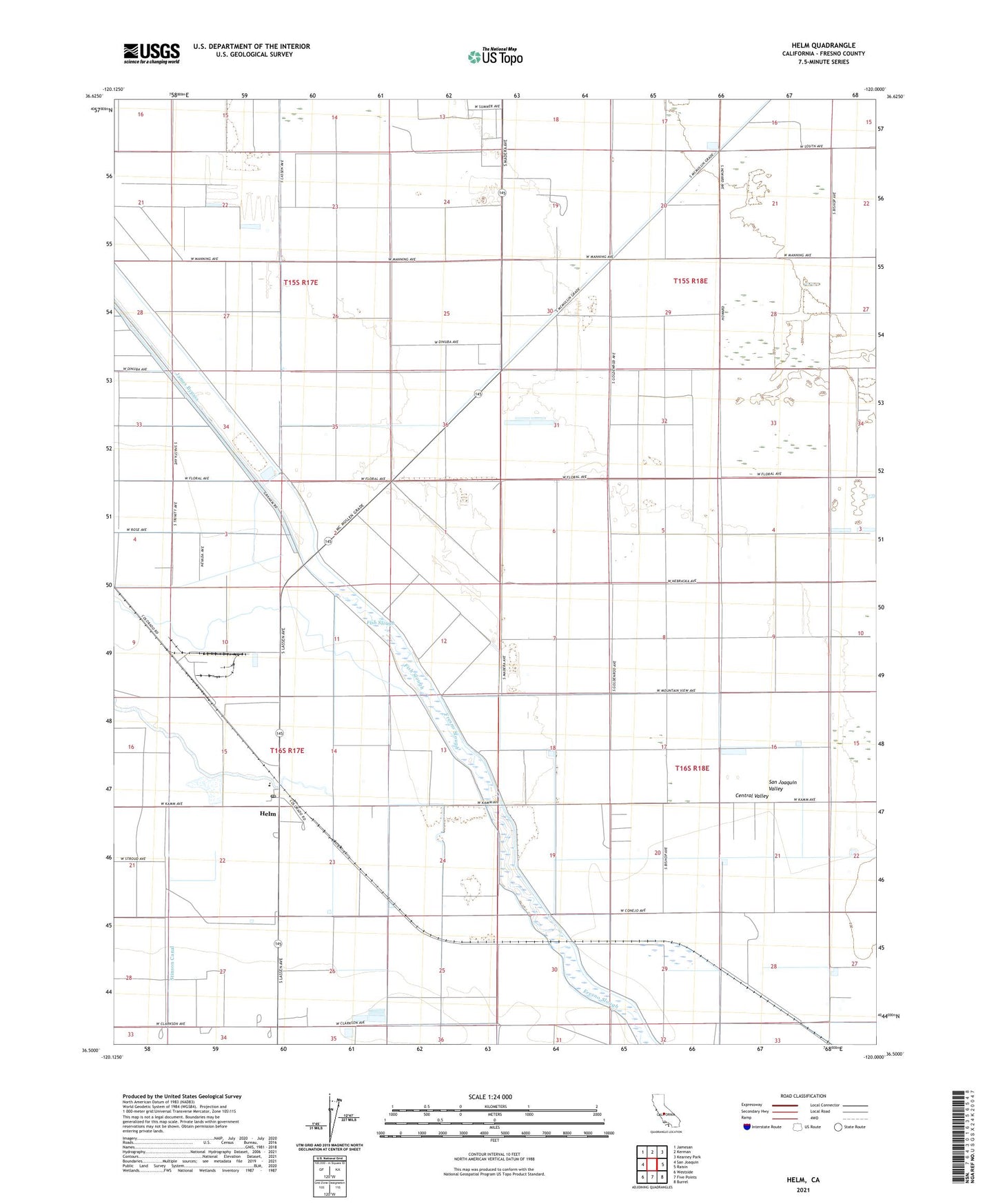 Helm California US Topo Map Image