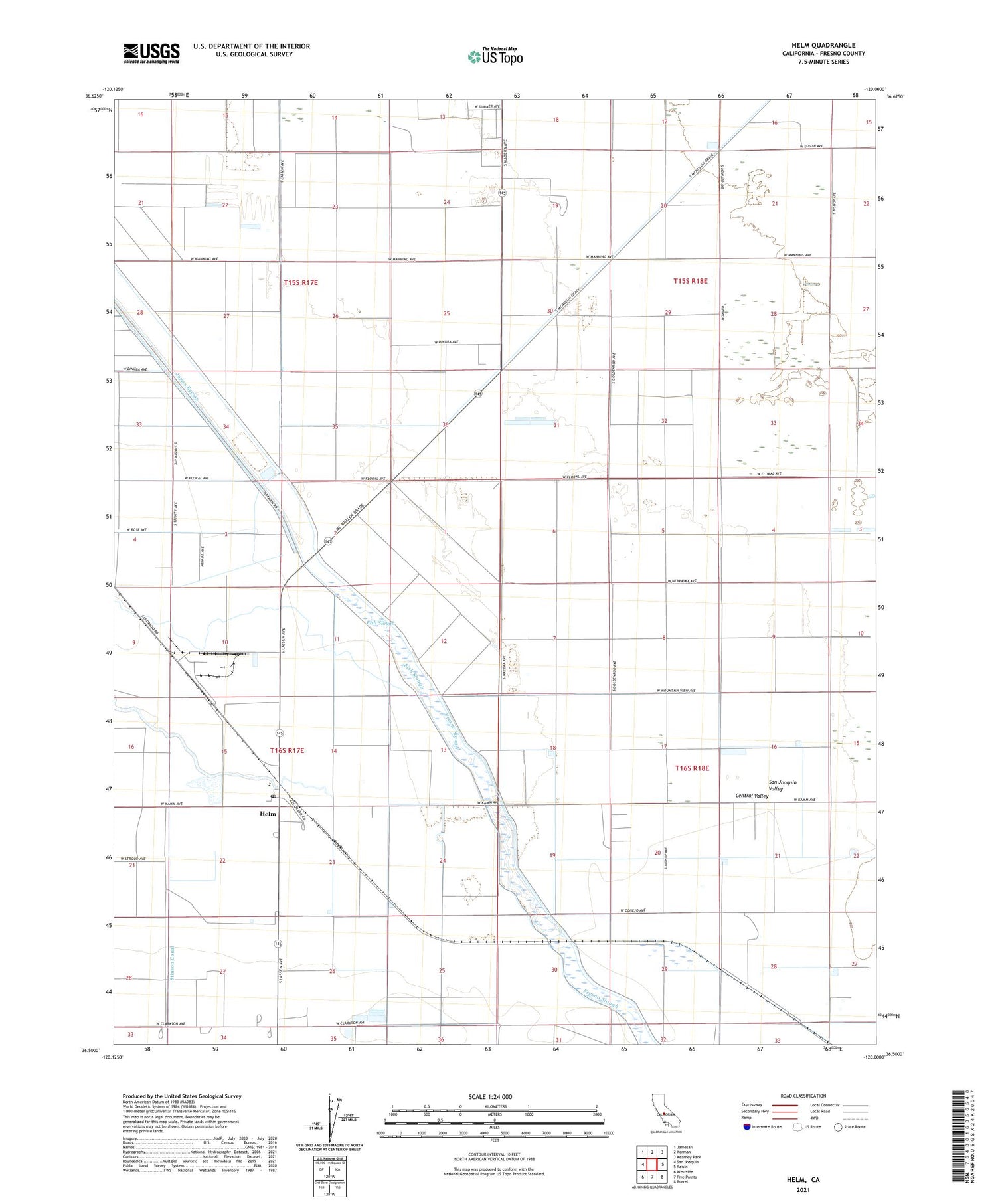 Helm California US Topo Map Image