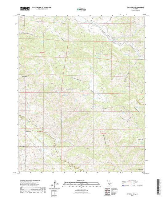Hepsedam Peak California US Topo Map Image