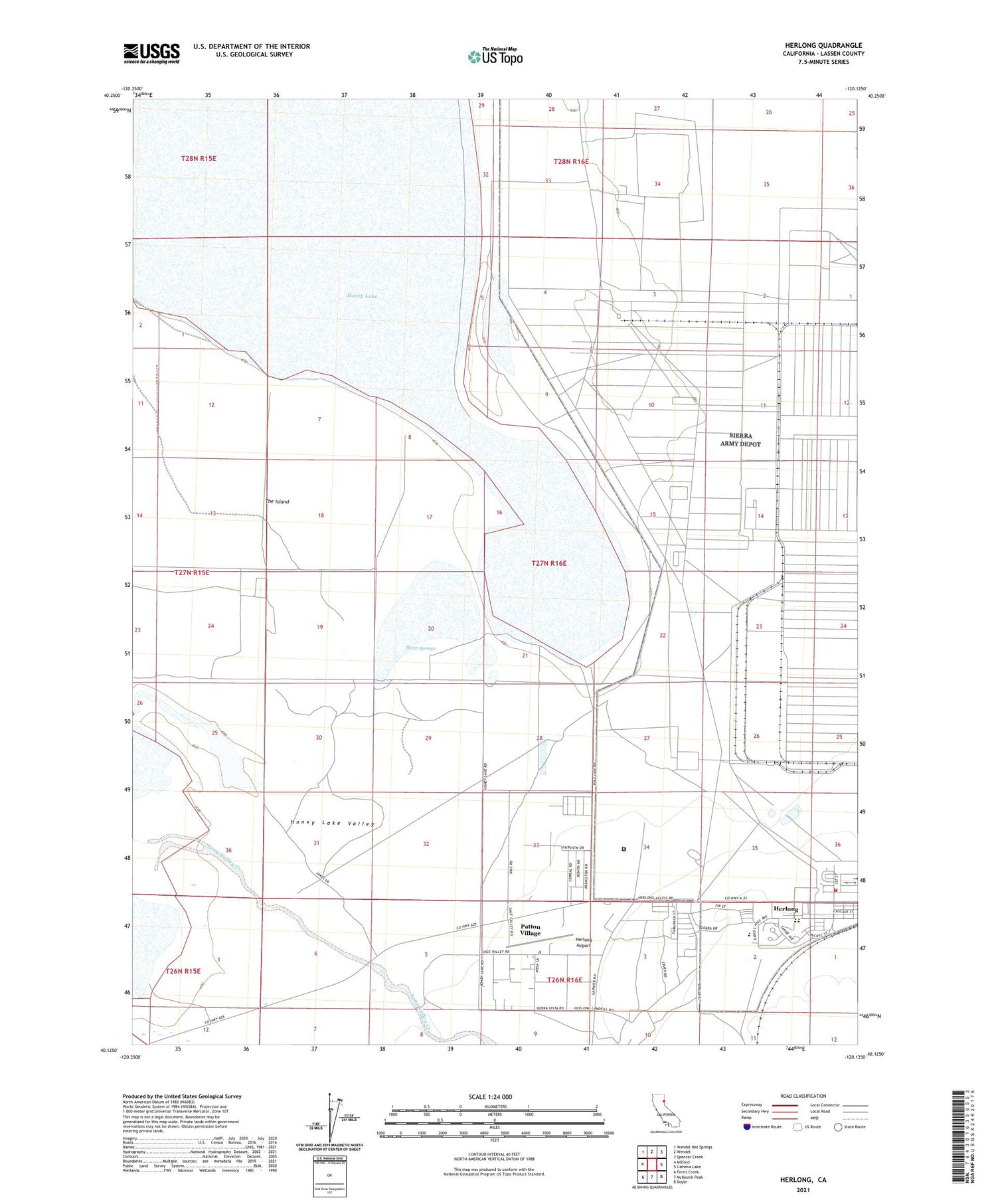 Herlong California US Topo Map Image