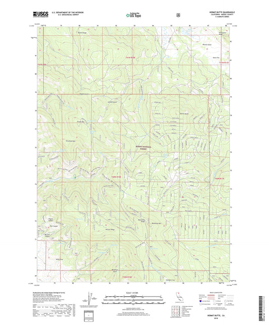 Hermit Butte California US Topo Map Image