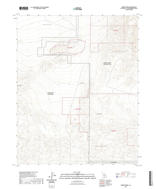 Hidden Spring California US Topo Map Image