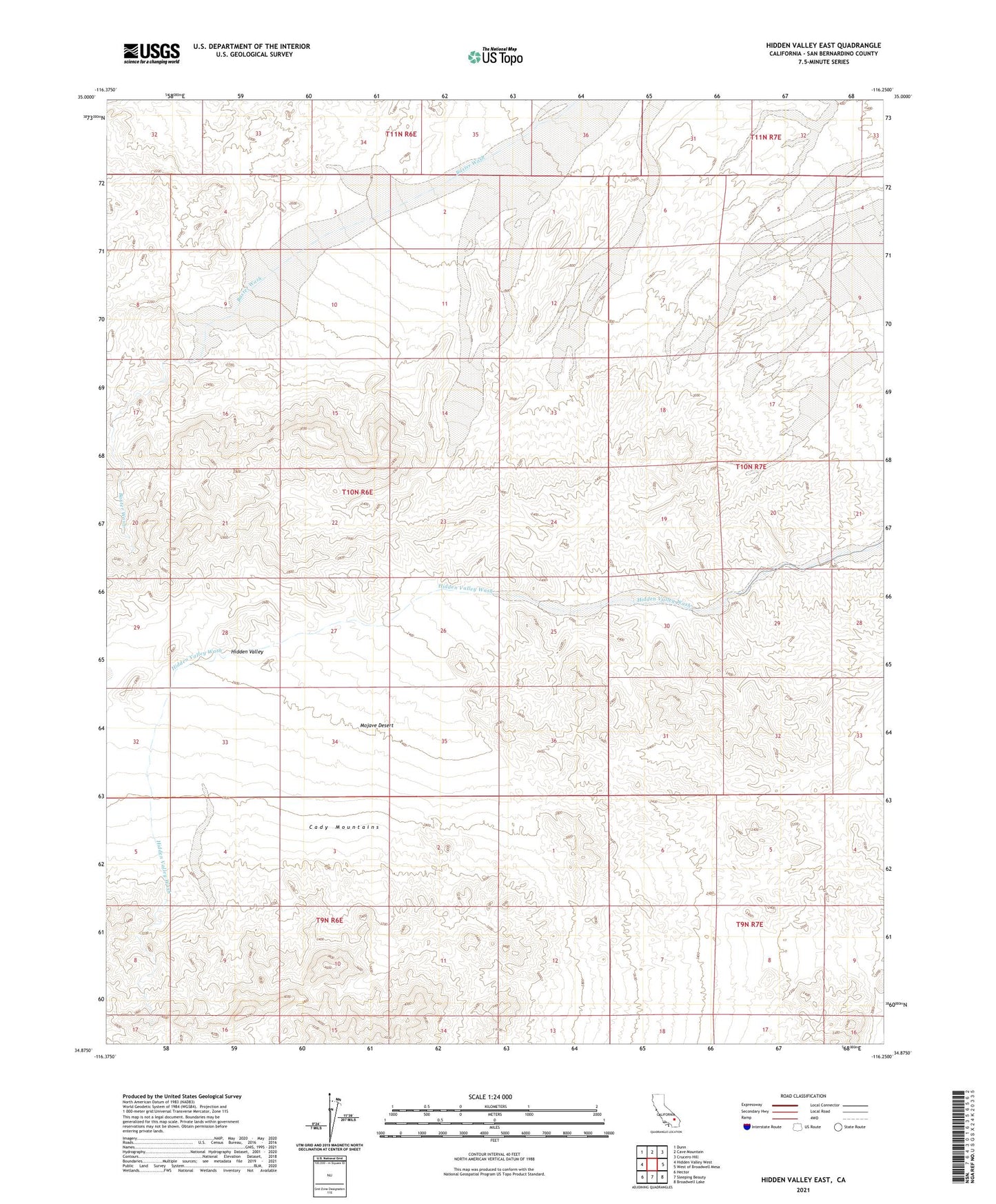 Hidden Valley East California US Topo Map Image