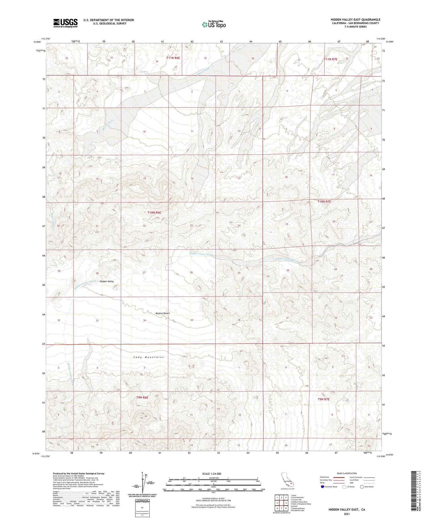 Hidden Valley East California US Topo Map Image
