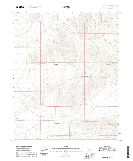 Hidden Valley West California US Topo Map Image