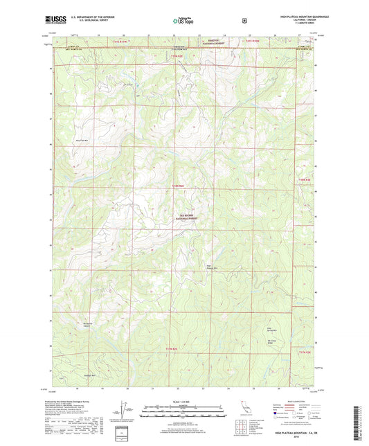 High Plateau Mountain California US Topo Map Image