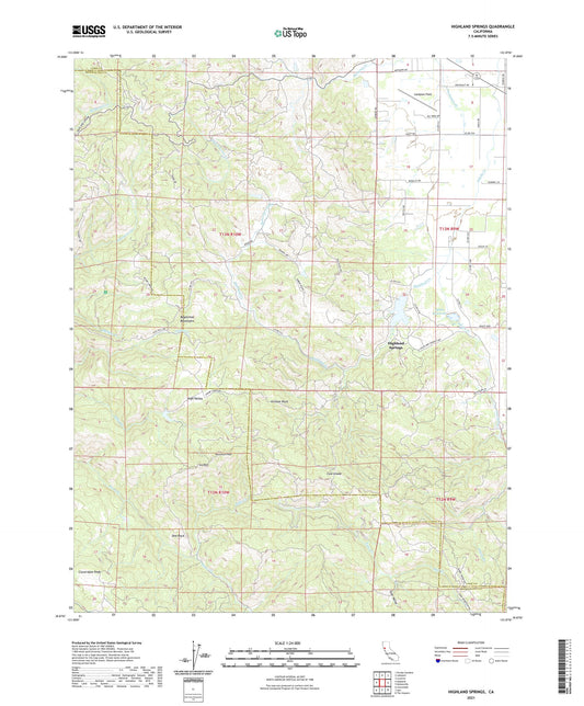 Highland Springs California US Topo Map Image