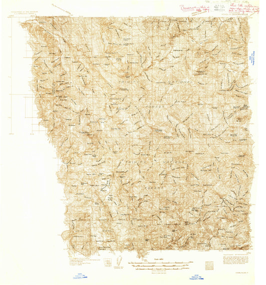 Historic 1931 Hoaglin California 30'x30' Topo Map Image