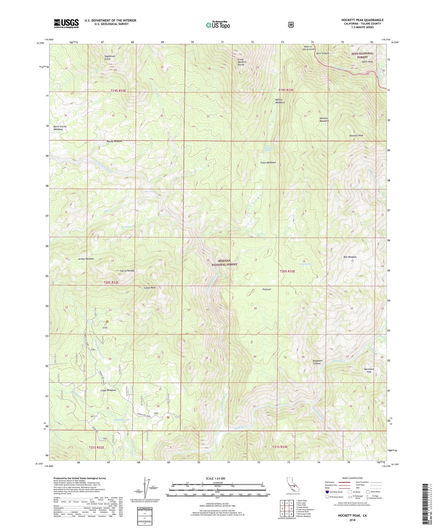 Hockett Peak California US Topo Map Image