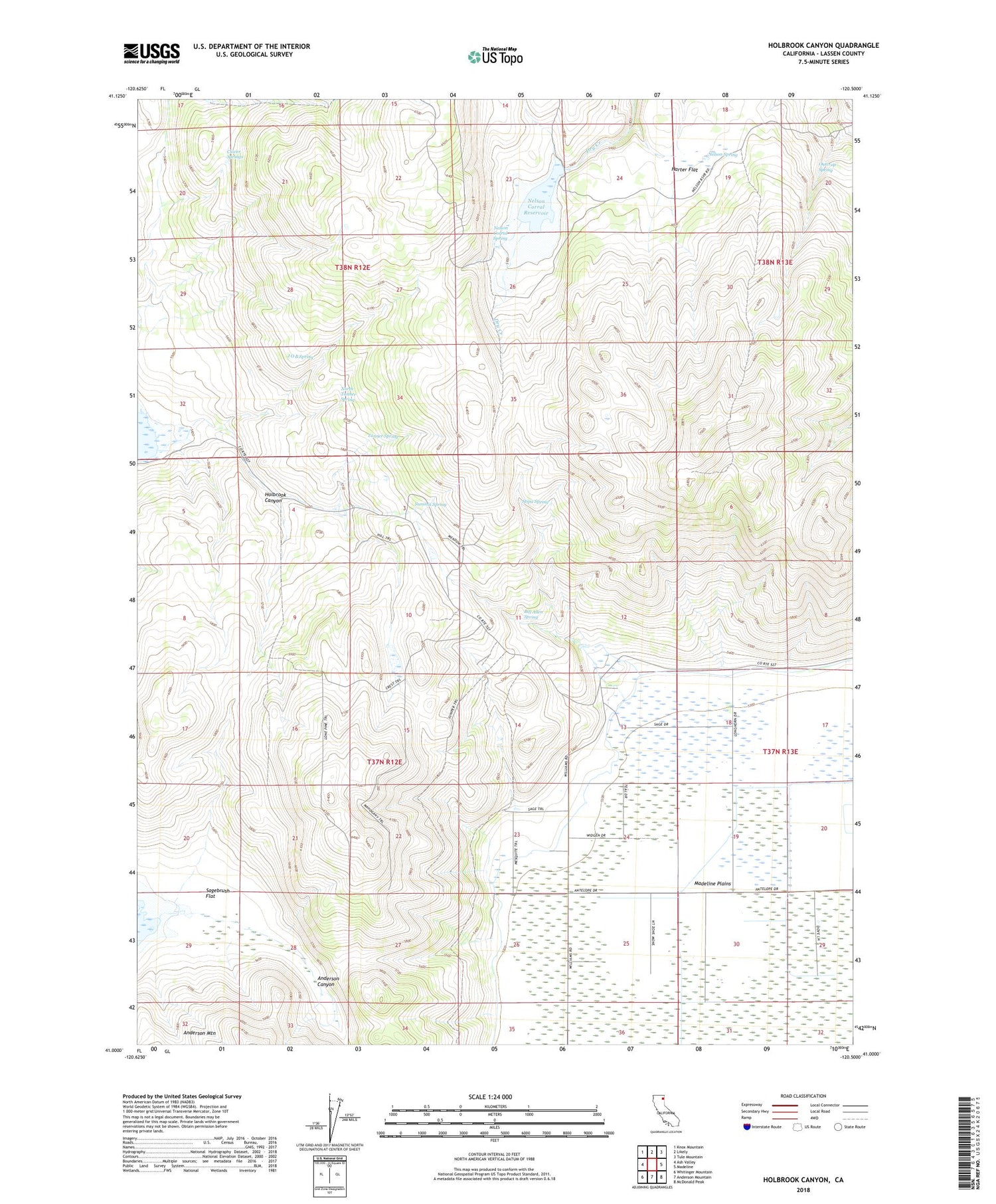 Holbrook Canyon California US Topo Map Image