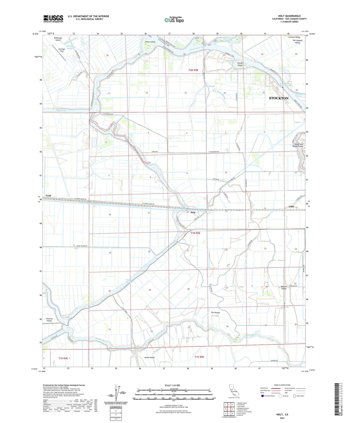Holt California US Topo Map Image
