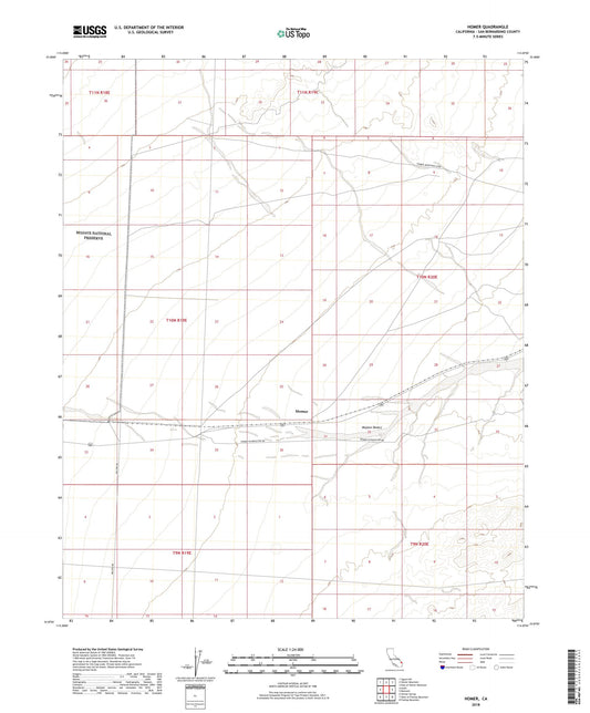 Homer California US Topo Map Image