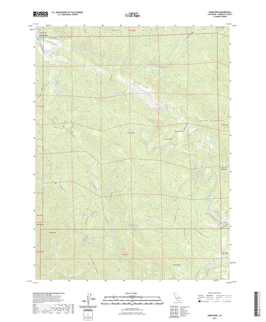 Honeydew California US Topo Map Image