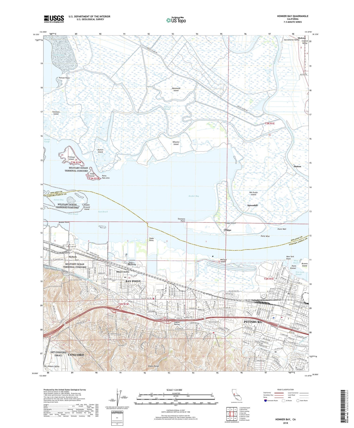 Honker Bay California US Topo Map Image