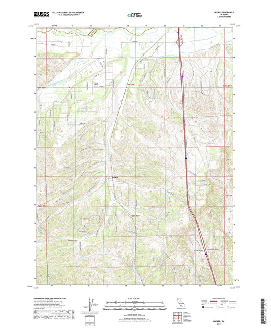 Hooker California US Topo Map Image