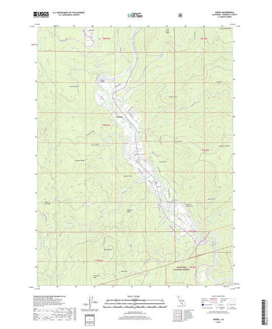 Hoopa California US Topo Map Image