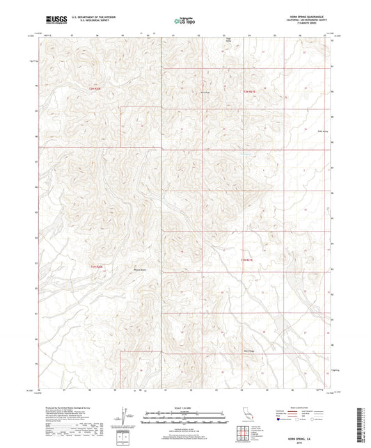 Horn Spring California US Topo Map Image