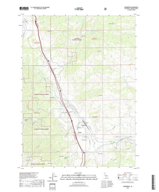 Hornbrook California US Topo Map Image